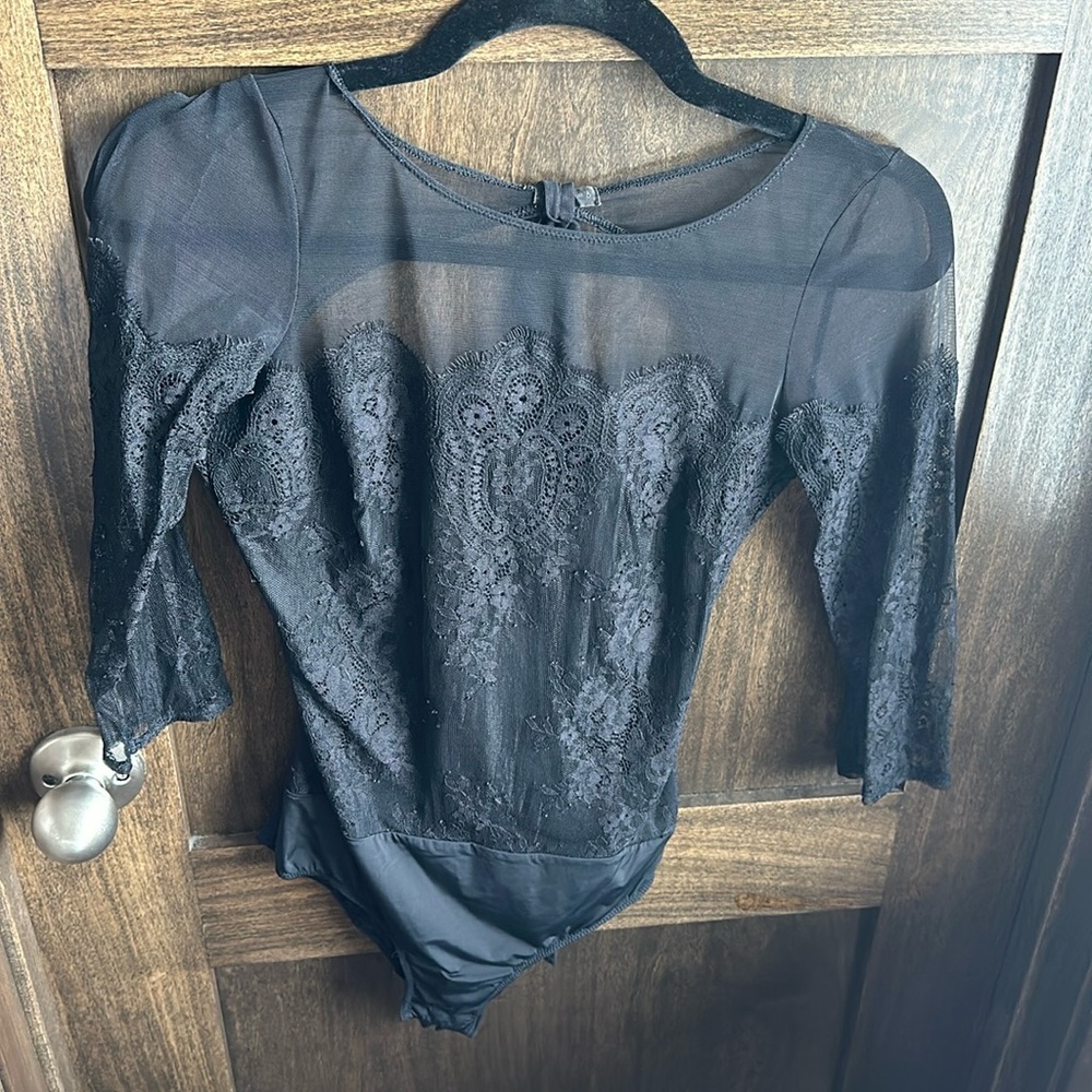 Black lace bodysuit
